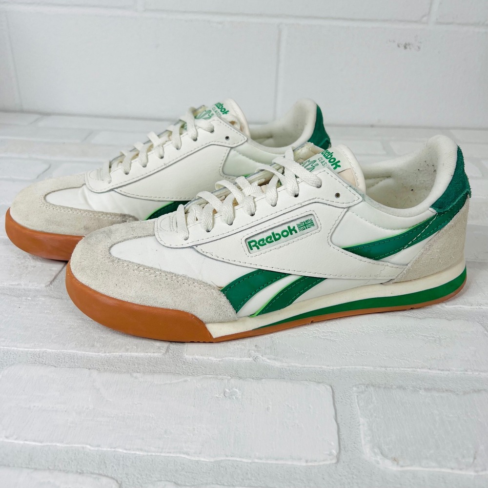 Reebok Classic Campio XT Mens White Dark Green Gum Sole Sneakers Low Top 8.5